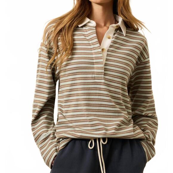 FAHERTY Tops - NEW FAHERTY hometown rugby polo in lakeshore bay stripe
